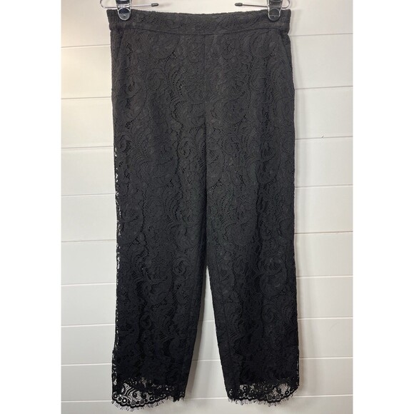Draper James Womens Small Black Lace Eyelash Trim Pants Whimsygoth Fairy Grunge - Picture 1 of 10